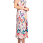 Adrianna Papell - Flutter Sleeve Soft Pleats Floral Print Midi Dress