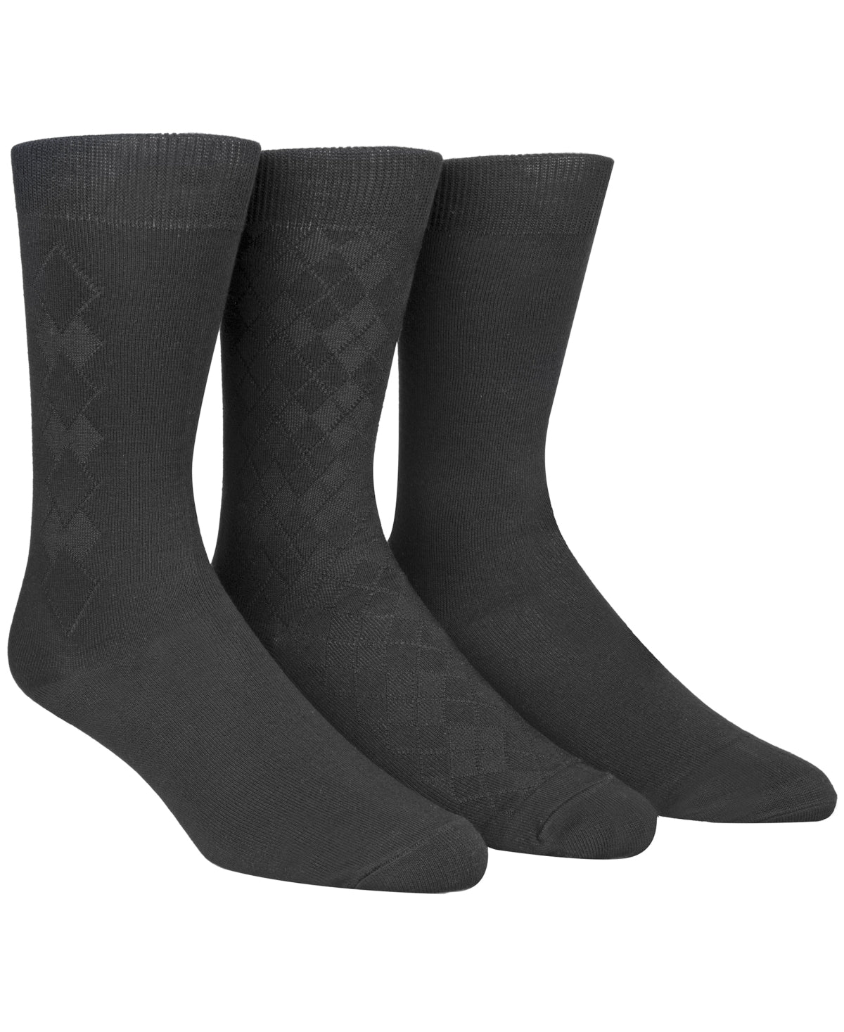 Calvin Klein Men's 3 Pack Rayon Dress Socks Black Size -7-12