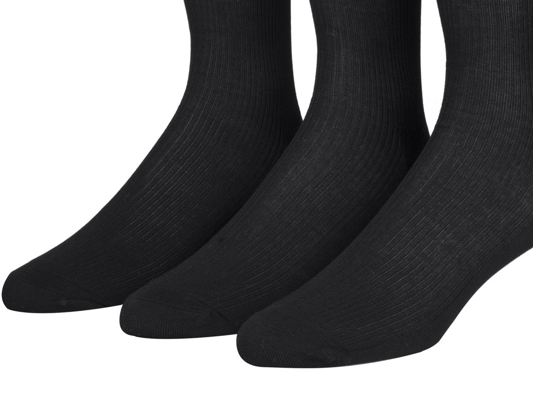Calvin Klein Men's Non Binding 3 Pack Dress Socks Black Size 7-12