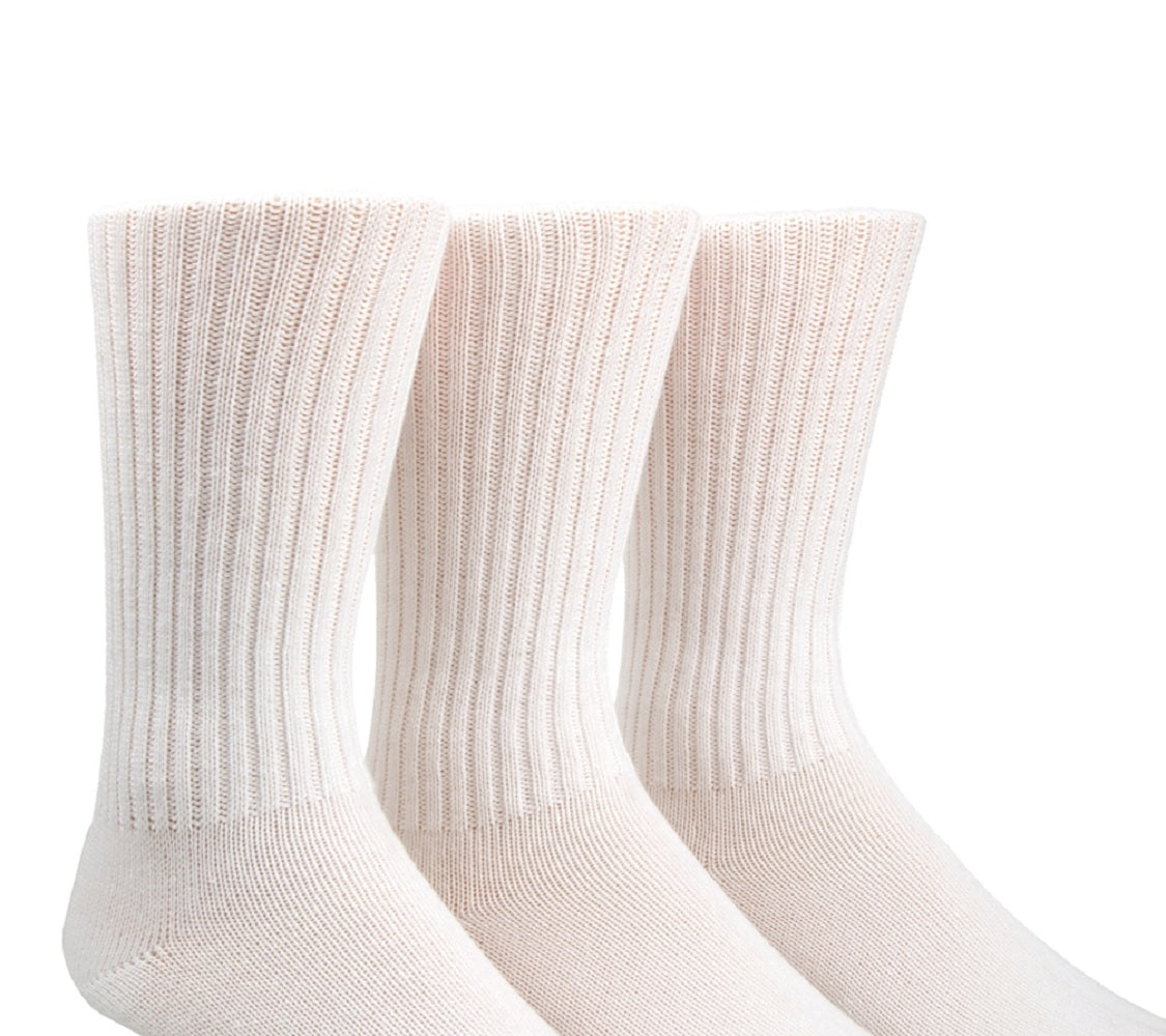 Calvin Klein Men's 3 Pk Cotton Rich Casual Rib Crew Socks White Size Regular