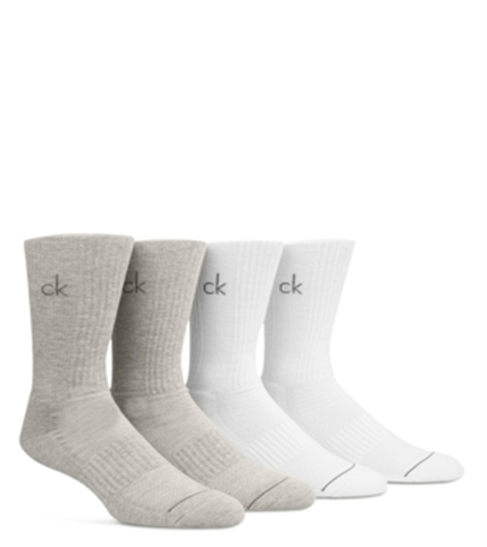 Calvin Klein Men's Pack Of 4 Crew Socks Gray Size 7-12