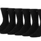 Tommy Hilfiger Men's 6 Pack Cushion Sole Sports Crew Socks Black Size 7-12