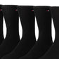 Tommy Hilfiger Men's 6 Pack Cushion Sole Sports Crew Socks Black Size 7-12