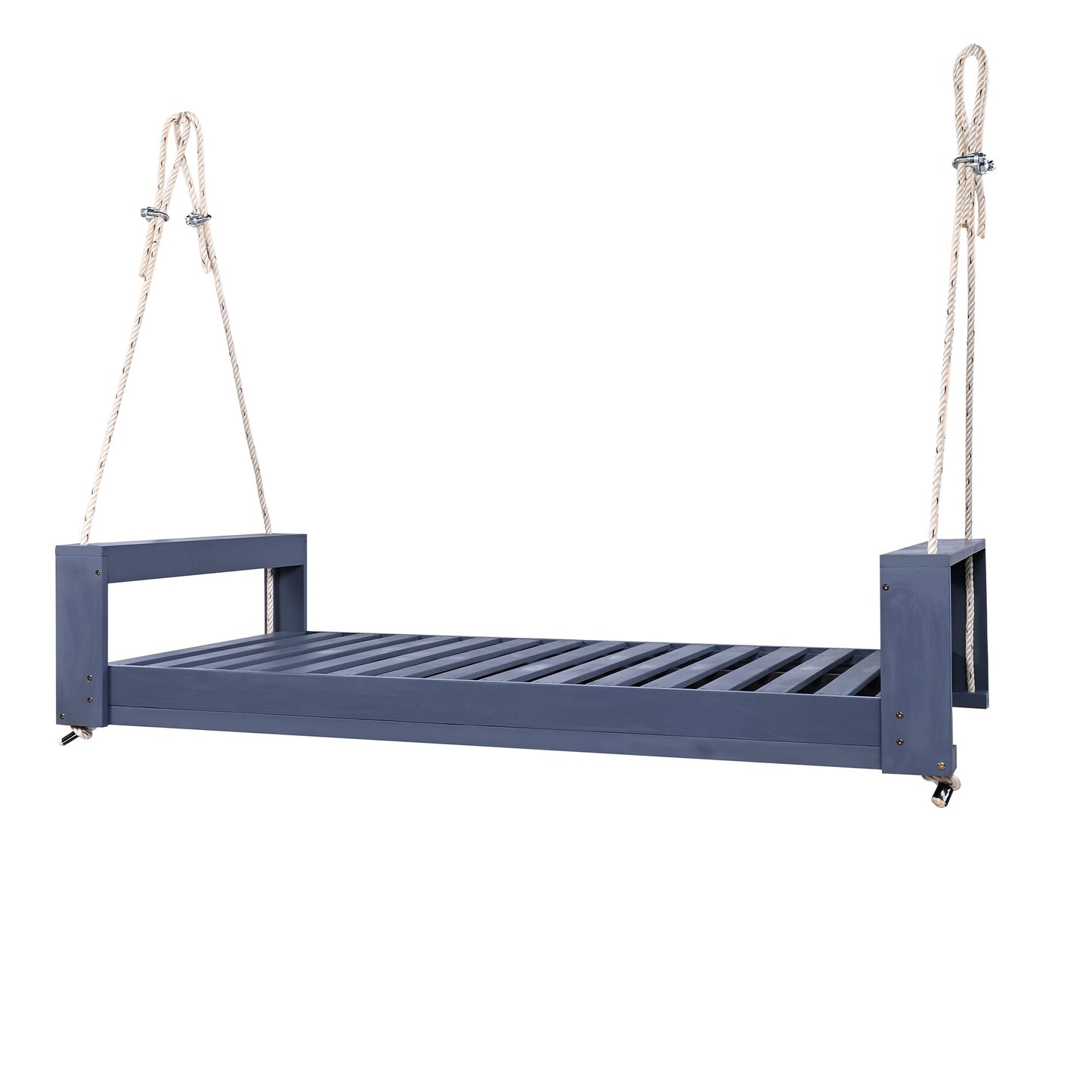 Twin Size Porch Swing Bed Seating Gray