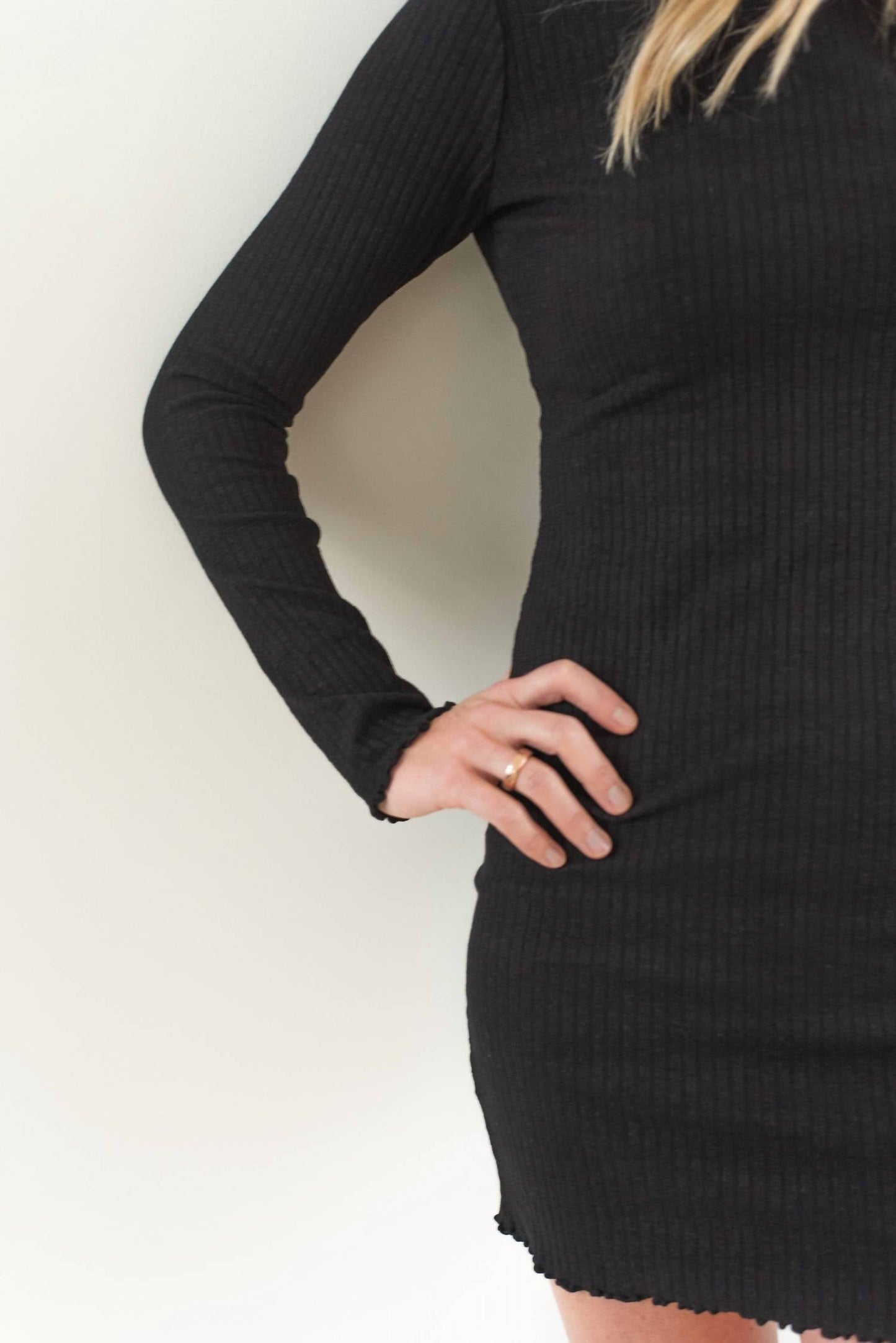 Project Social T - Go Off Mock Neck Rib Dress