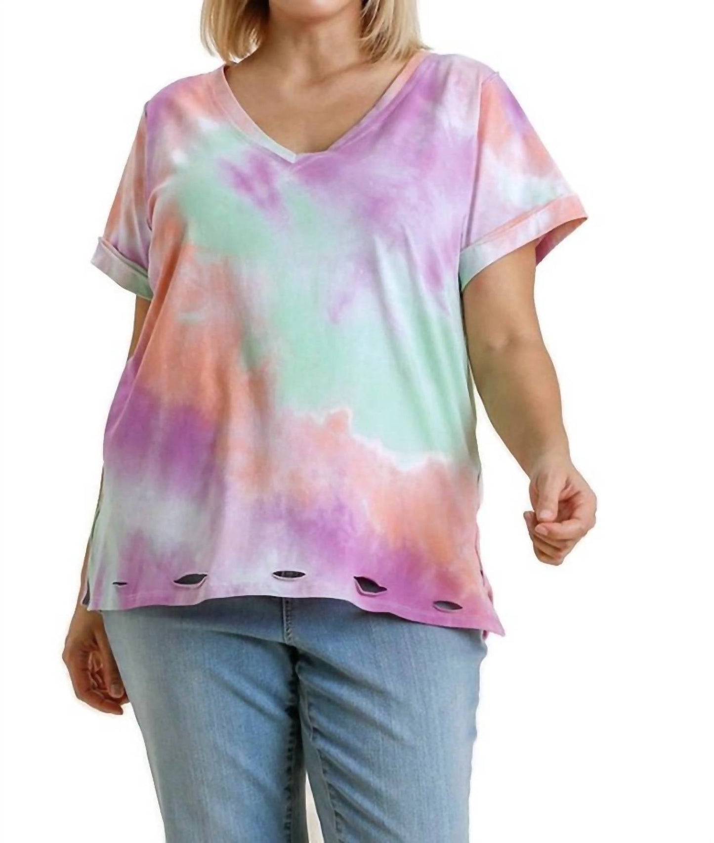 Umgee - Distressed Tie Dye Top