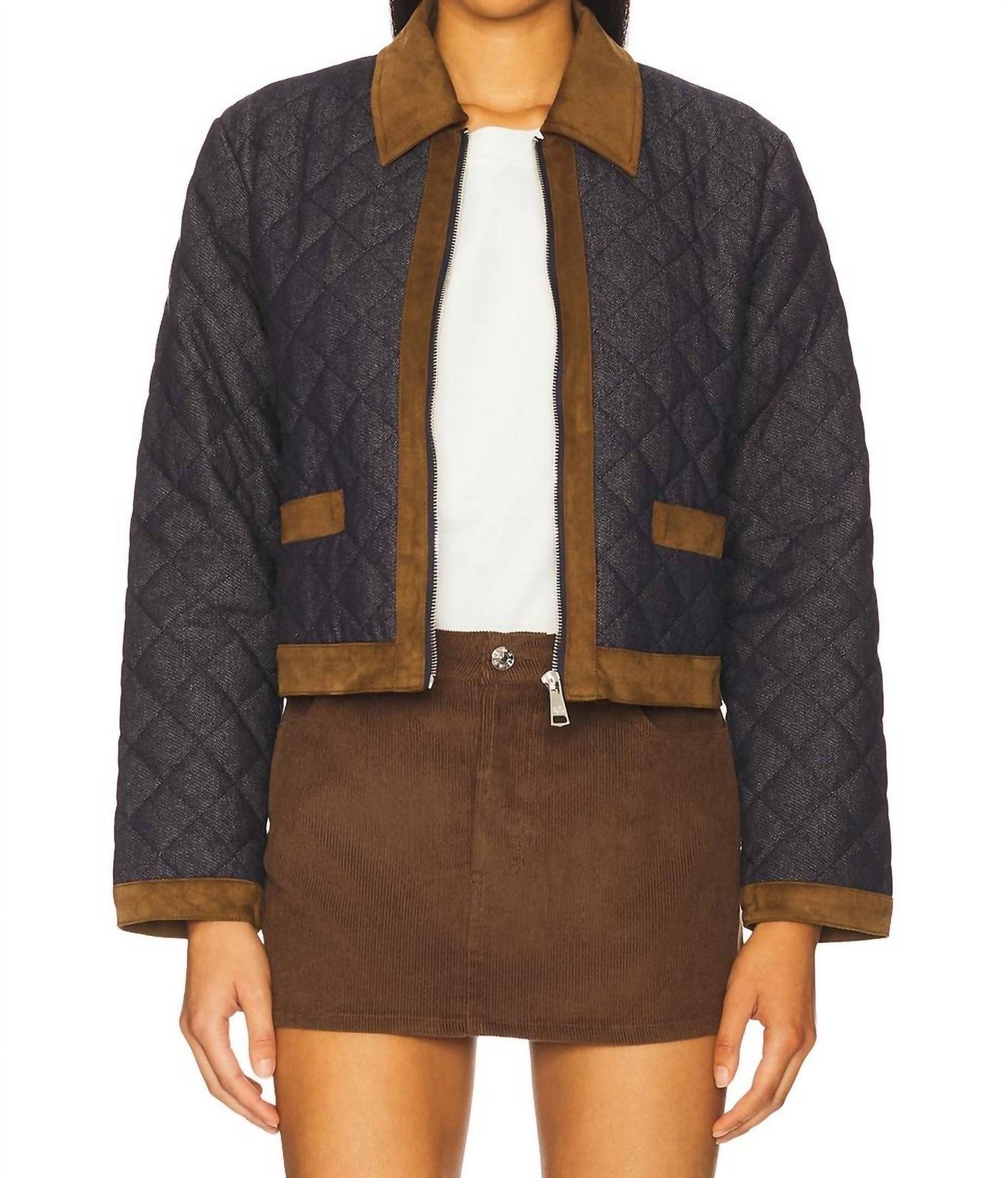 Steve Madden - Agatha Denim And Faux Suede Jacket