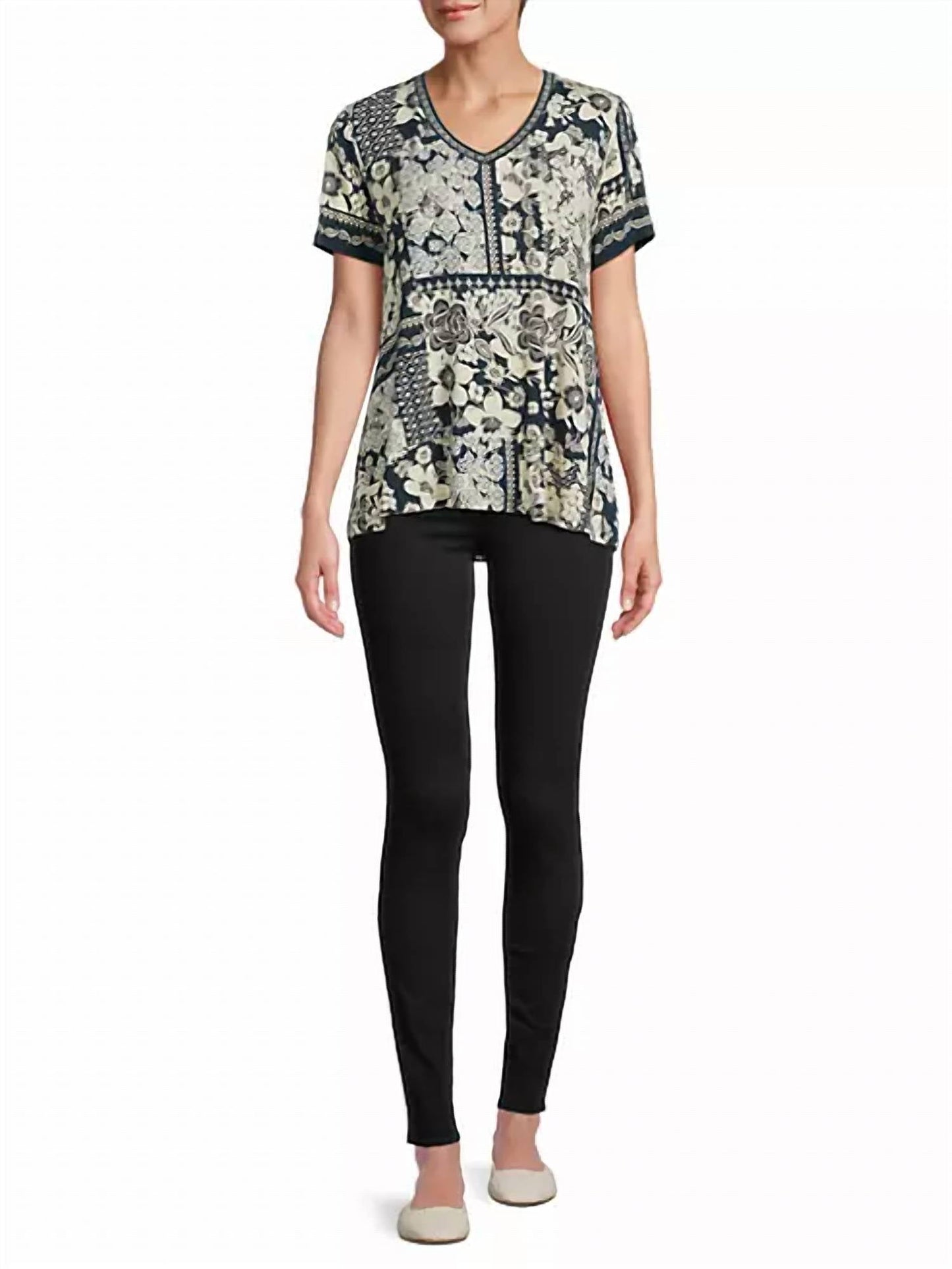 Johnny Was - Janie Favorite Short Sleeve V-Neck Swing Tee