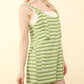 Very J - Tie Shoulder Striped Casual Knit Romper