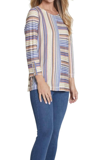 Multiples - Stripe Panel Knit Top