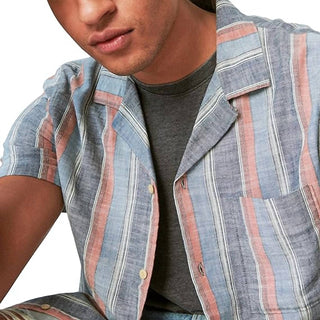 Lucky Brand - Striped Short Sleeve Camp Collar