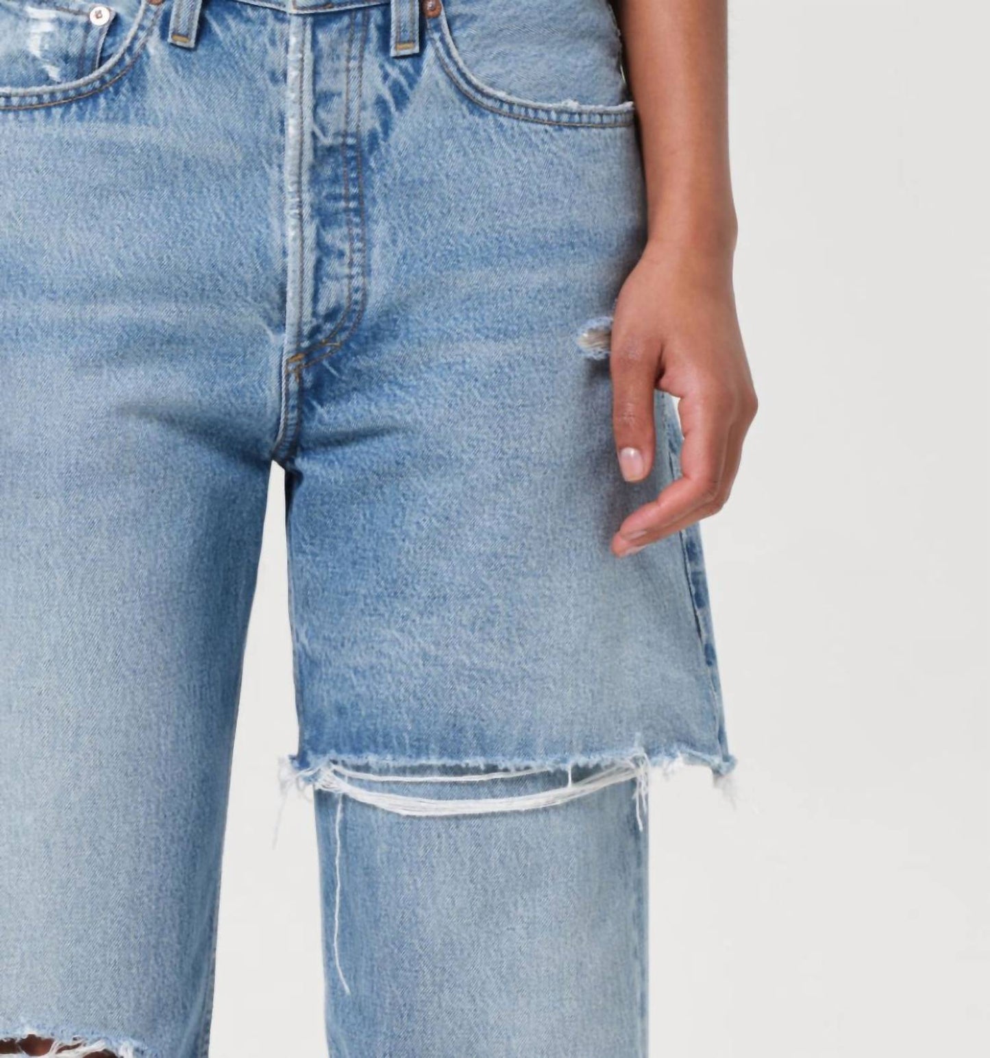 Agolde - Amryn Double Layer Ripped Straight Leg Jeans