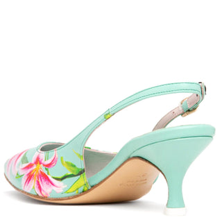 Beautiisoles By Robyn Shreiber - Women's Cancun Floral Printed Leather Slingback