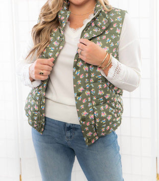 Tcec - Floral Puffer Vest