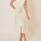 Cozy Co. - Button Up Midi Dress With Waist Tie Detail