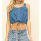 Free People - Palm Desert Denim Crop Top