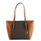 Michael Kors - Women's Charlotte Signature Leather Top Zip Tote Handbag Bag Large
