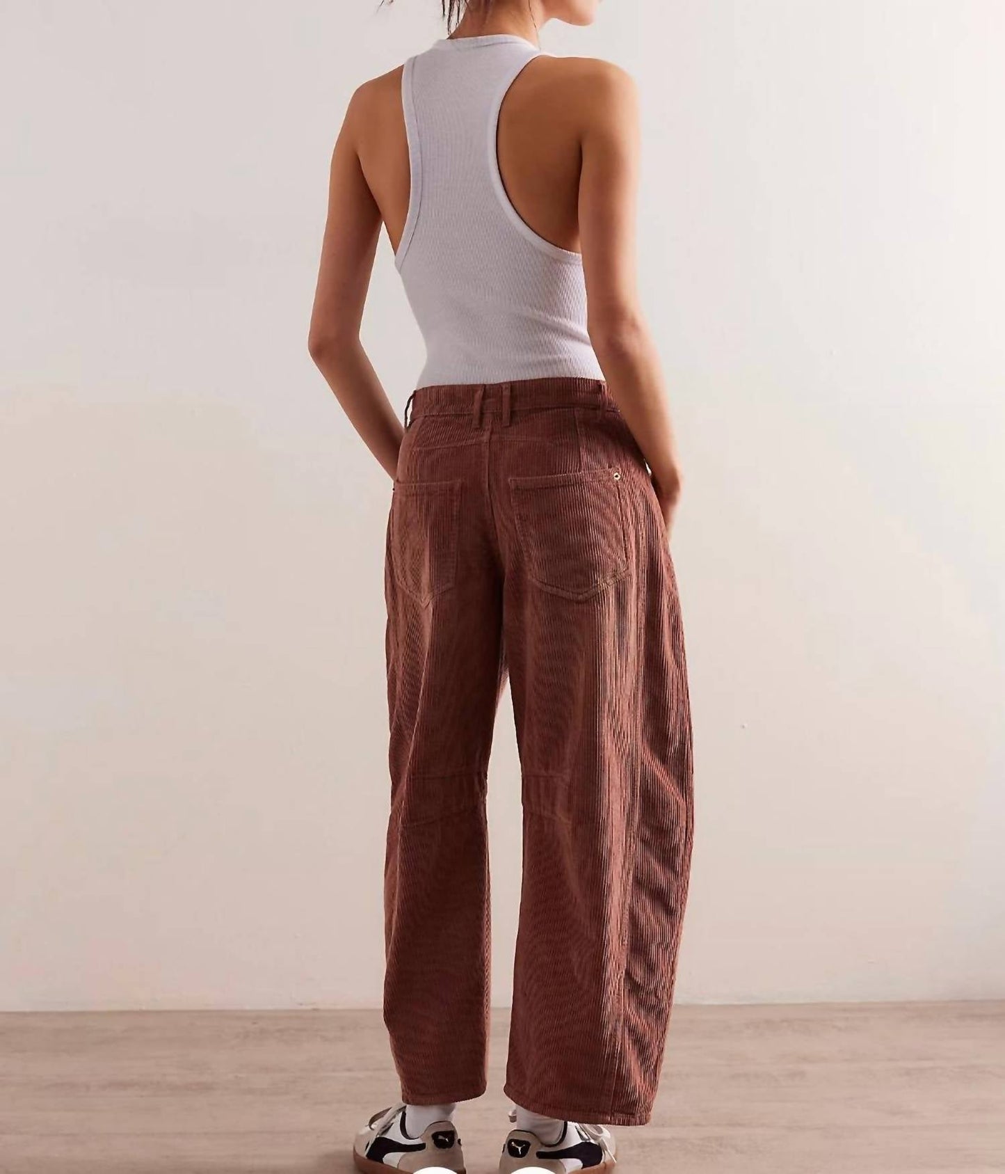 Free People - Good Luck Mid-Rise Cord Barrel Jean