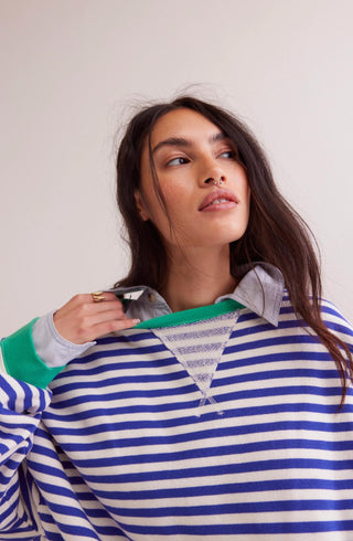 Free People - Classic Striped Crewneck Sweatshirt