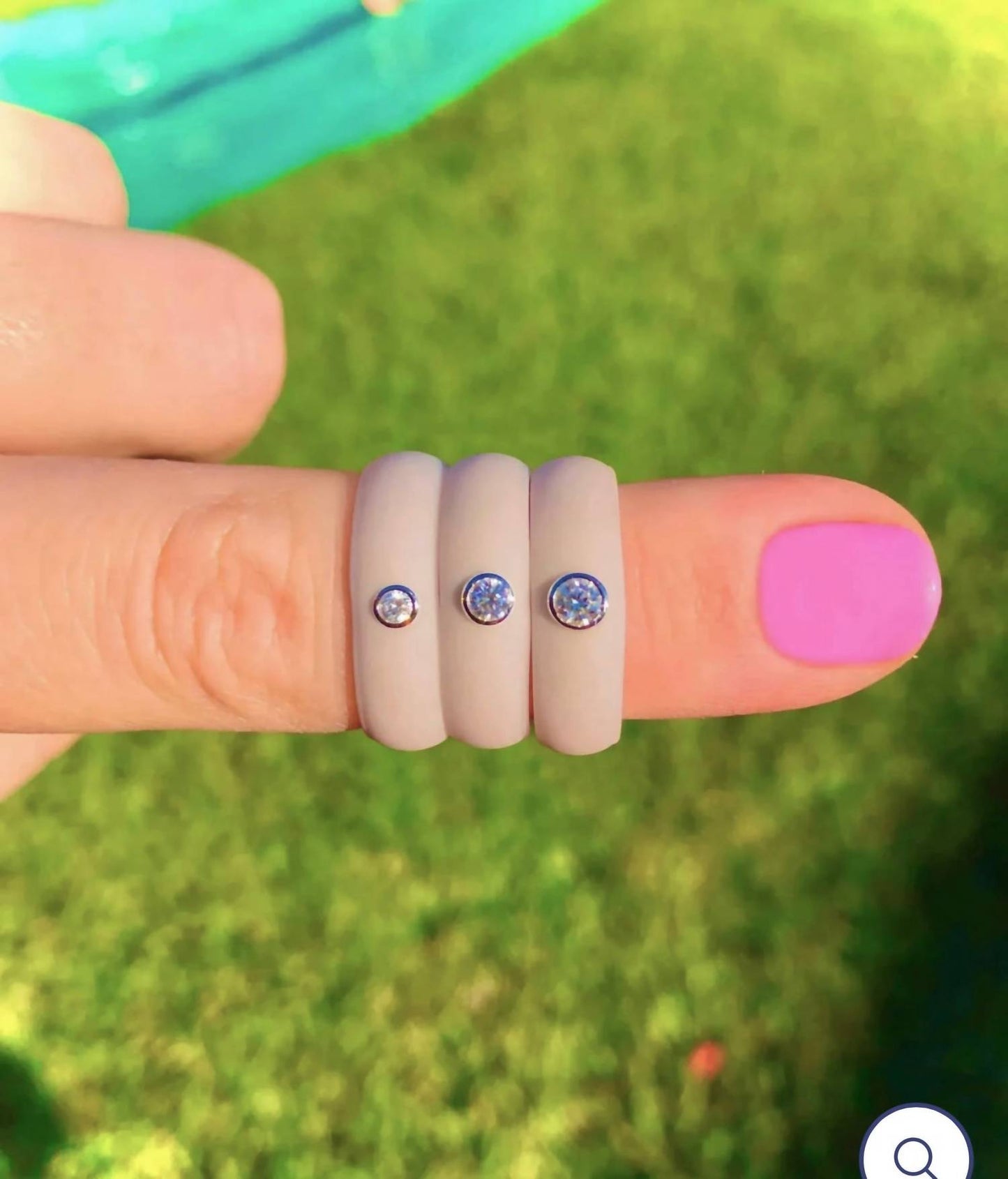 Casual Carats - Silicone Band Set With 0.035ct Diamond