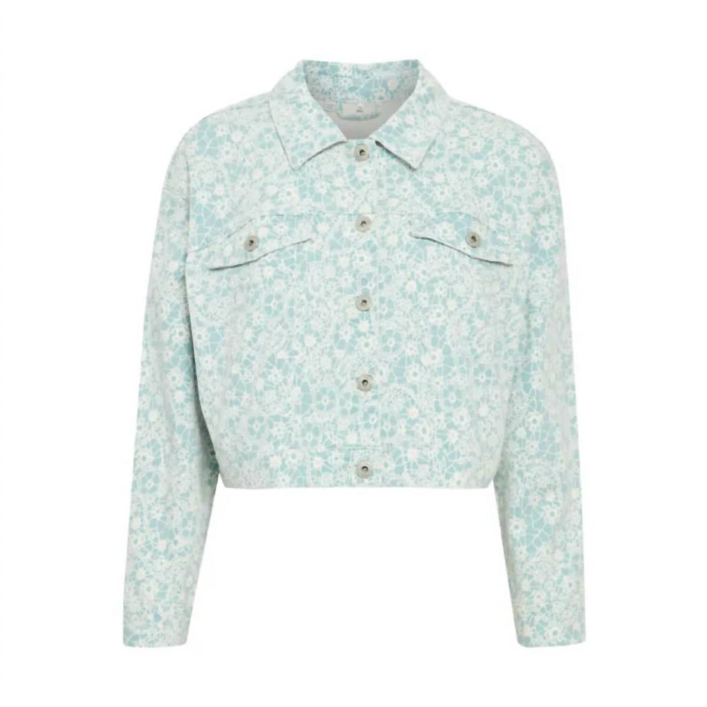 Ichi - Women's Floral Print Denim Jacket