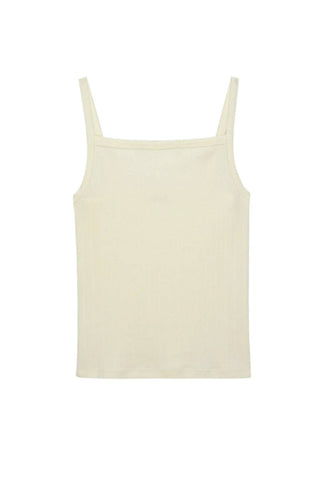 Donni. - Pointelle Square Neck Tank Top