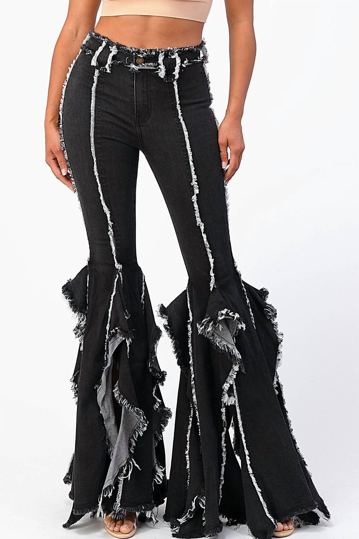 Purple Candy - RUFFLE FLARE JEANS
