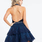 Rachel Allan - Velvet Lace Short Prom Dress