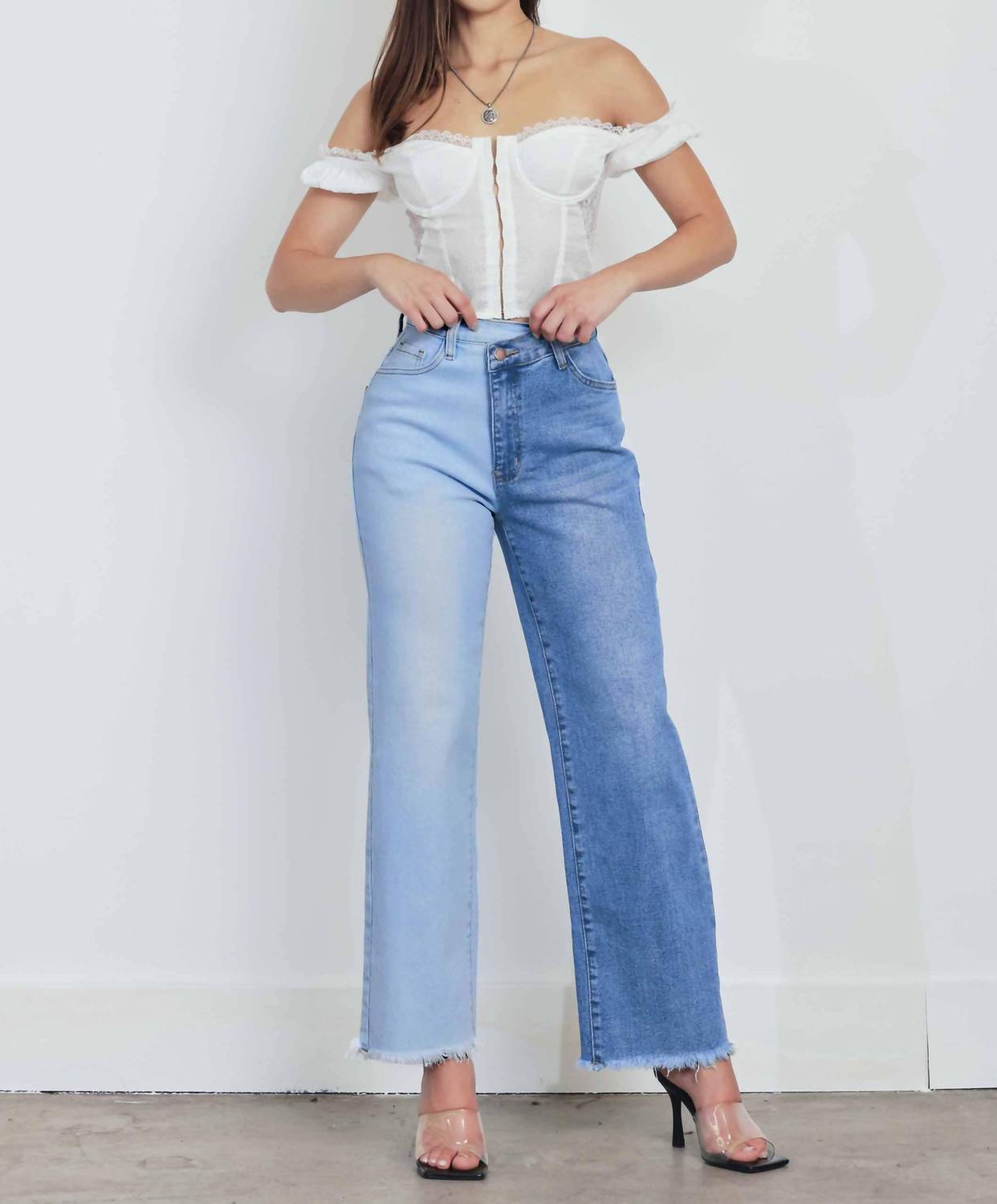 Vibrant M.I.U - Two Faces Wide Leg Jeans