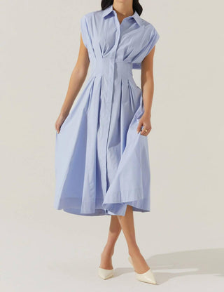 Astr - Beckett Tapered Waist Pleated Dress