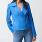 Joseph Ribkoff - Foiled Faux Suede Moto Style Jacket