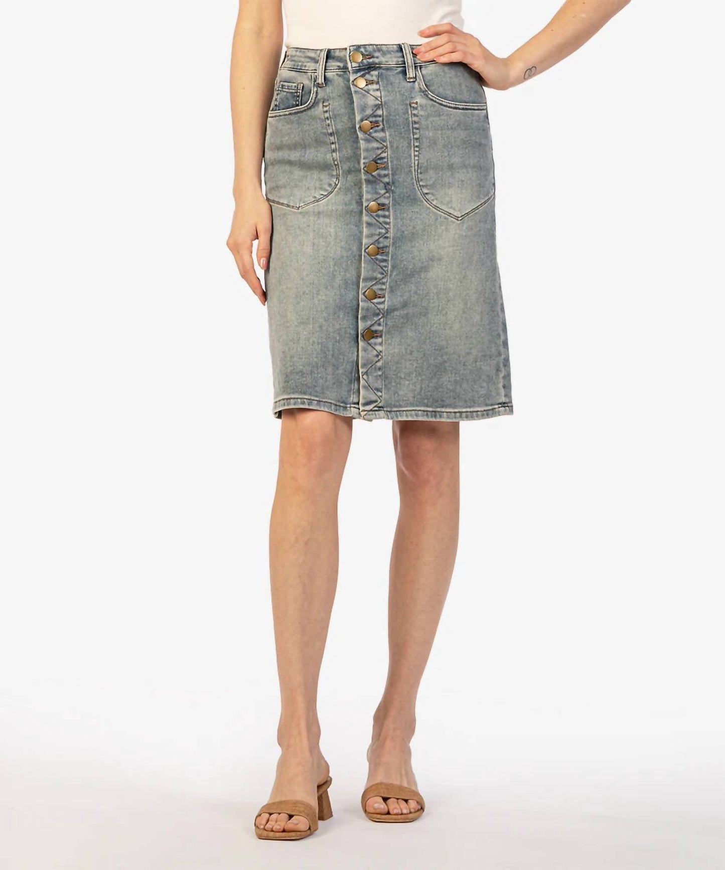 Kut From The Kloth - Rose Button Front Portchop Pocket Skirt