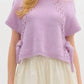 Entro - Knit Sweater Top With Side Tie Over Slit Hem