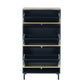 Modern Rattan 3 Door Shoe Rack Cabinet for Entryway