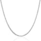 2.6mm 14k White Gold Solid Curb Chain