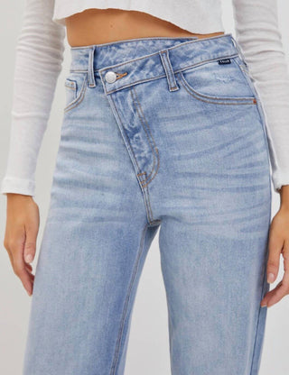 Cello - Jillian High Rise Asymmetrical Button Dad Jeans