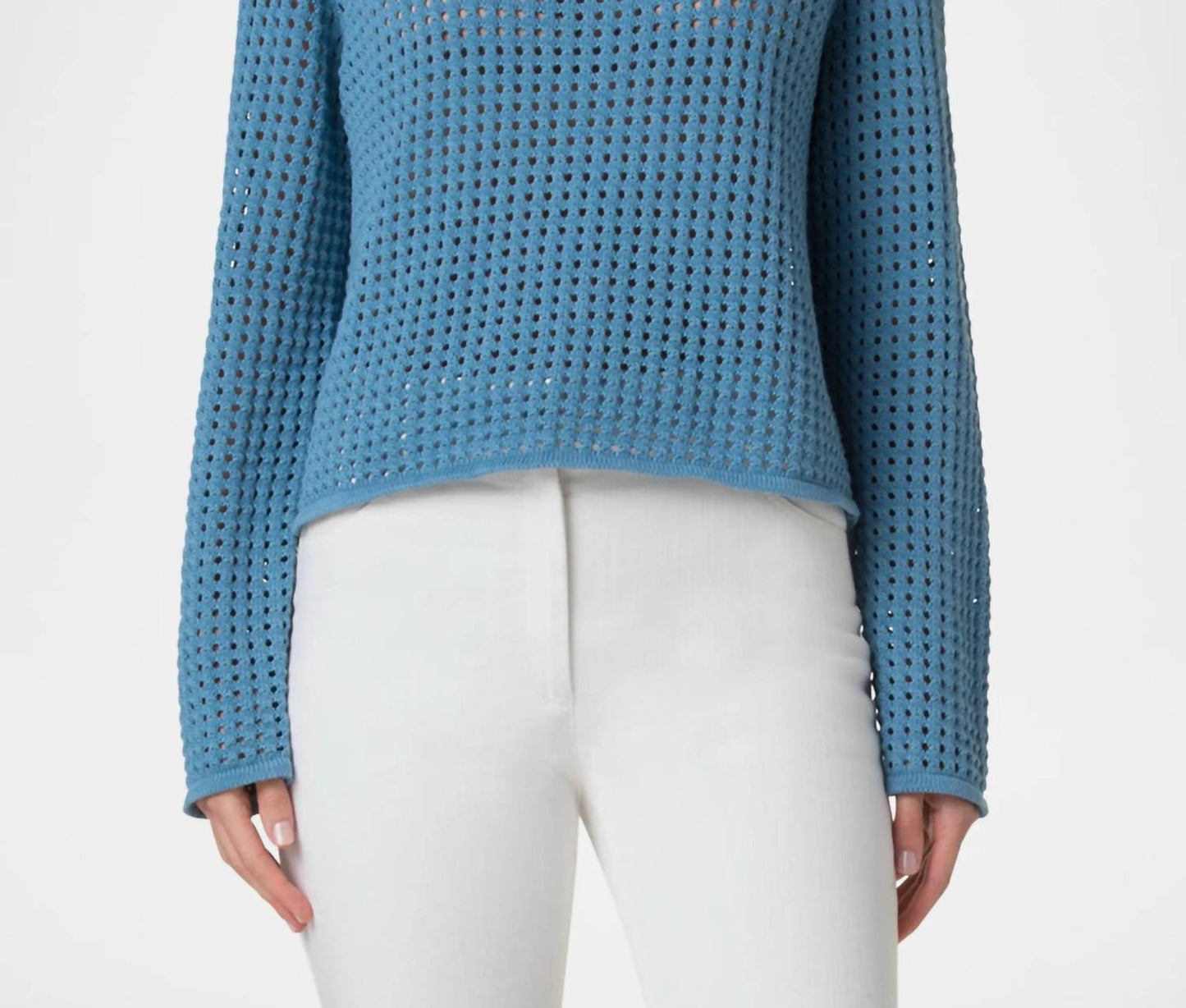 Akris Punto - Trumpet Sleeve Boatneck Chunky Mesh Sweater