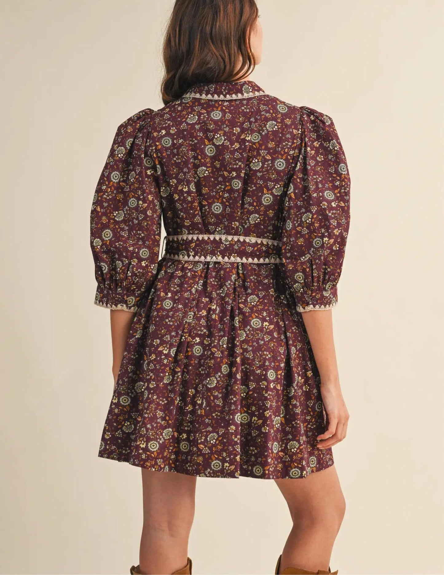 &Merci - Blanket Stitch Floral Mini Dress