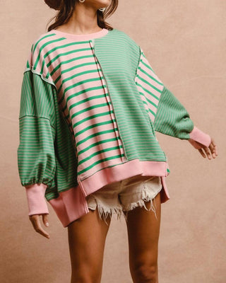 Bibi - Varsity Stripe Mix and Match Top