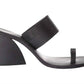 42 Gold - Eedie Single Toe Wide Strap Leather Heels
