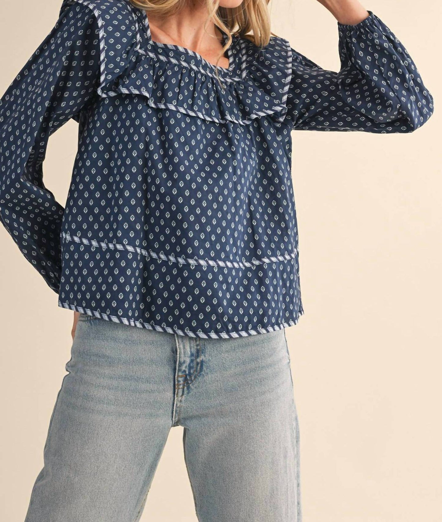 &Merci - Baby Doll Square Neck Blouse