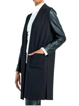 Clara Sunwoo - Ponte Liquid Leather Cardigan