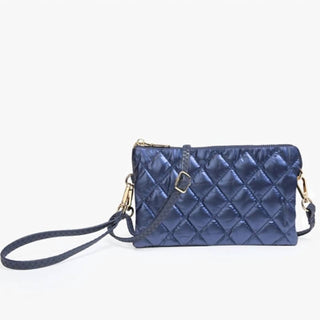 Jen & Co. - Women's Nylon Puffer Quilted 3 Compartment Convertible Wristlet