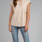 Elan - Cap Sleeve Faux Leather Top