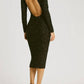 Mac Duggal - Sequin Open Back Midi Dress