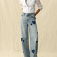 Bayeas - Women's Rosalind Heart Detail High Rise Barrel Jeans