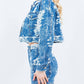 American Bazi - Jacquard Trim Cropped Denim Jacket