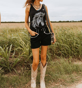 All Us - Metal Trim Western Graphic Tank Top