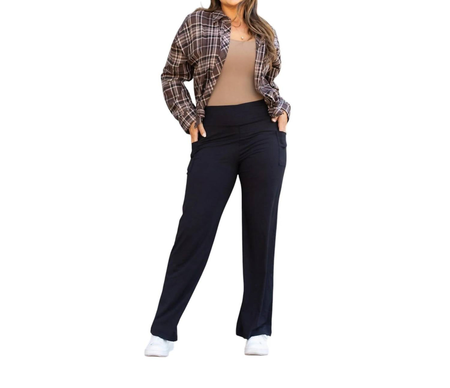 Julia Rose - Full Length Brooke Wide Leg Pants with Pockets