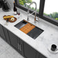 Workstation Kitchen Sink 30" X 18" X 10" Single Bowl Undermount 16 Gauge - Gunmetal Black